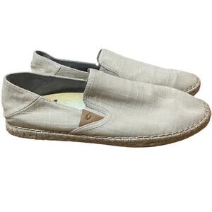 OLUKAI KAULA PAA KAPA SHOES Women's 8 Espadrille neutral cream‎ linen canvas